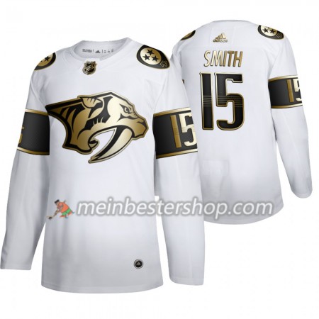 Nashville Predators Craig Smith 15 Adidas 2019-2020 Golden Edition Weiß Trikot Authentic - Herren